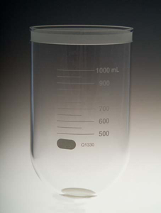 1000mL Clear Glass PEAK Vessel for TruCenter, No Magnetic Collar, Serialized