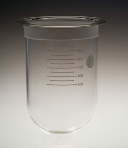 1000mL Clear Glass Vessel with Centering Ring for Zymark, Serialized