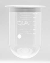 1000mL Clear Glass PEAK Vessel with Plastic Rim, Serialized