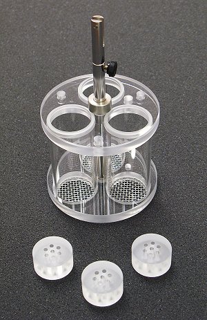 Disintegration Basket Assembly with 3 Glass Tubes and 10 Mesh SS Screens for VanKel Testers