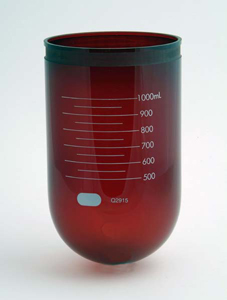 1000mL Amber Glass Vessel for TruCenter, No Magnetic Collar, Serialized