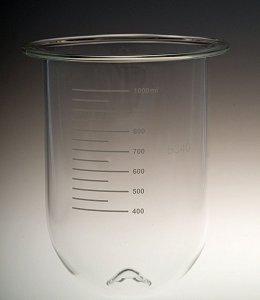 1000mL Clear Glass PEAK Vessel with Acculign Ring for Distek, Serialized