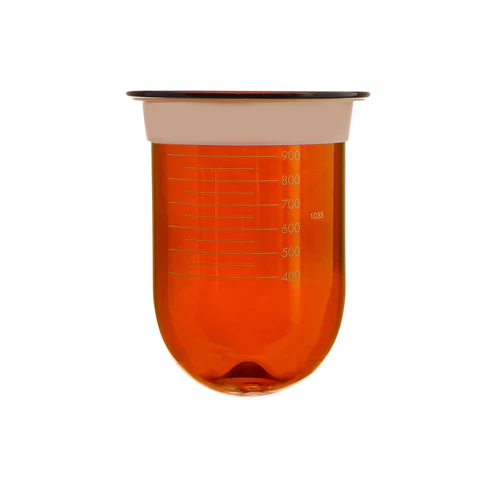 1000mL Amber Glass PEAK Vessel with Acculign Ring for Distek, Serialized