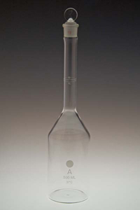 500mL Volumetric Flask with Round Bottom, Class A, Calibrated to 37°C
