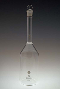 900mL Volumetric Flask with Round Bottom, Class A, Calibrated to 37°C