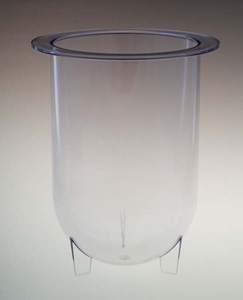 1000mL Clear Plastic Footed Vessel for Erweka